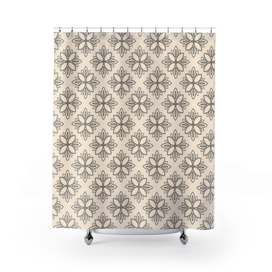 Elegant Floral Shower Curtain, Bathroom Decor, Vintage Design, Home Decor, Floral Pattern Curtain, Gift Idea for New Home