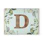 Floral Leaf Glass Cutting Board — Mint & White Decorative Kitchen Board