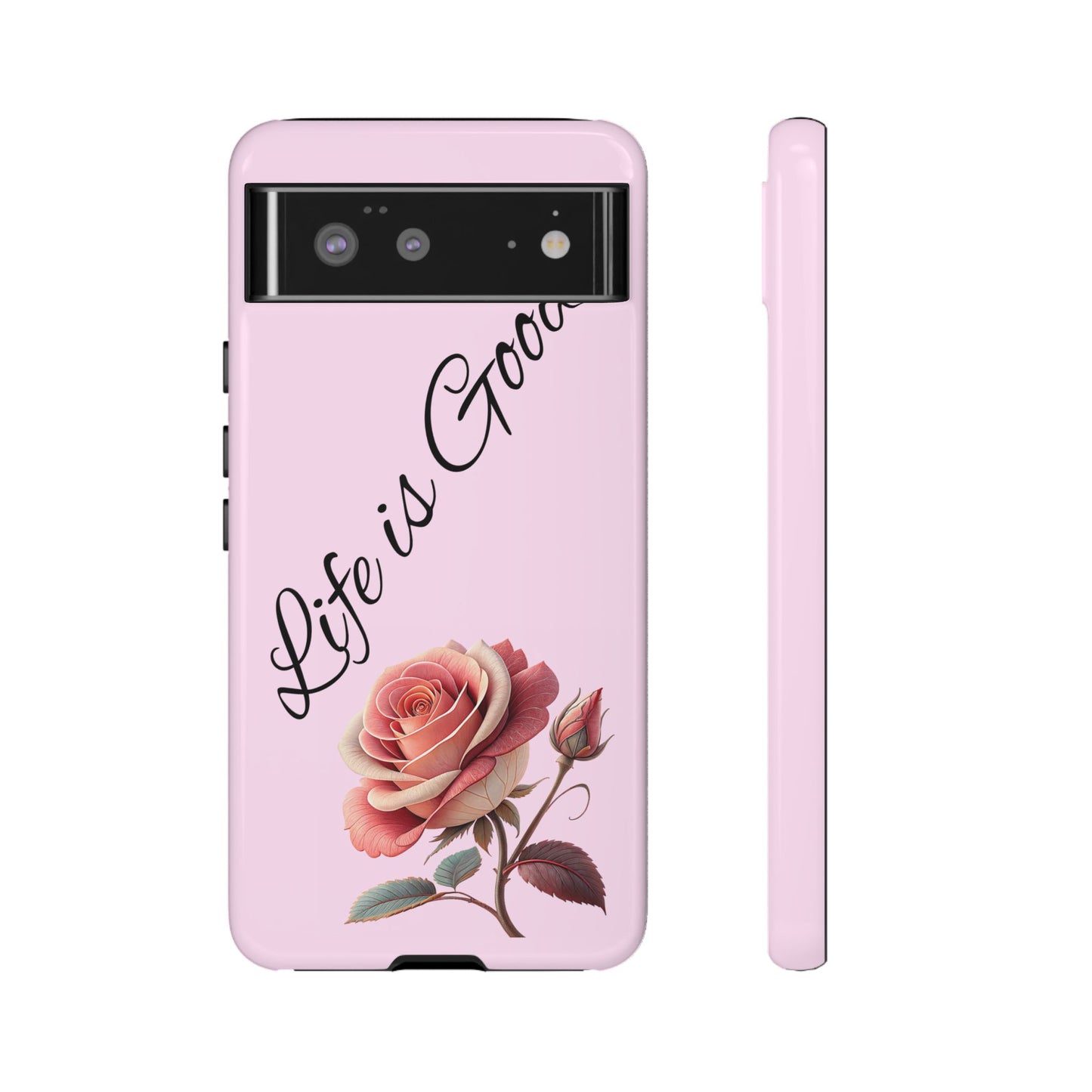 Roses & Positivity Phone Case - Floral Design, Life is Good, Tough Cases for Everyday Wear, Gift for Friends, Mother's Day, Spring [...]