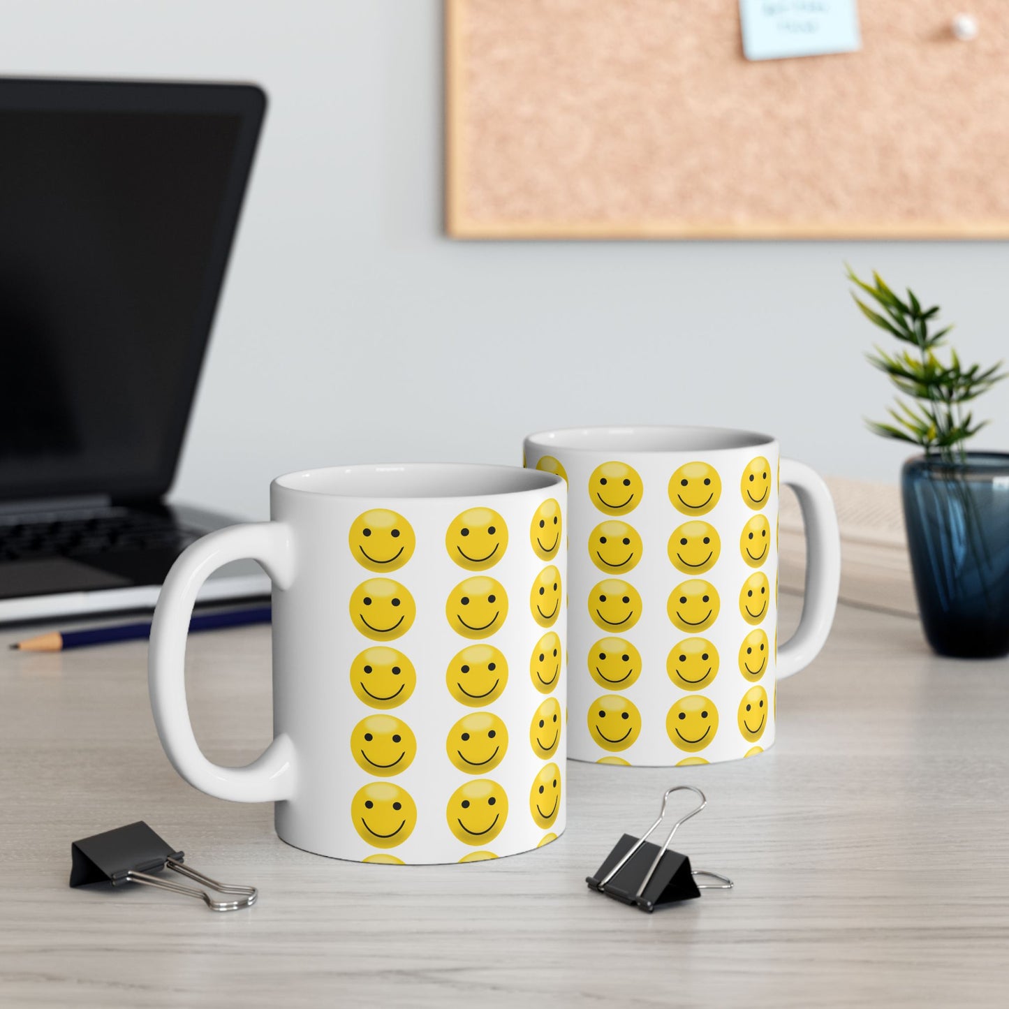 Happy Face Ceramic Mug | Smiley Coffee Cup, Gift for Friends, Cute Kitchen Decor, Cheerful Drinkware, Perfect for Birthdays