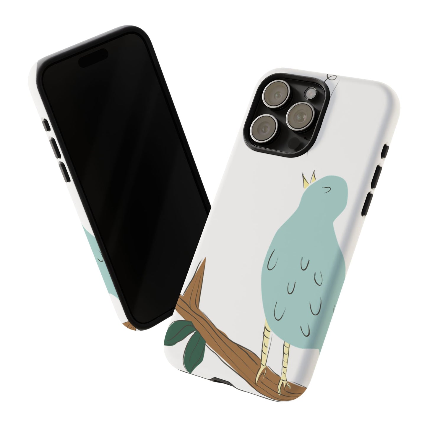 Birdsong Phone Case — Cute Blue Bird on Branch Protective Case