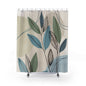 Botanical Pattern Shower Curtain, Elegant Bathroom Decor, Leaf Design, Eco-Friendly Home Accessory, Perfect for Spa Vibes