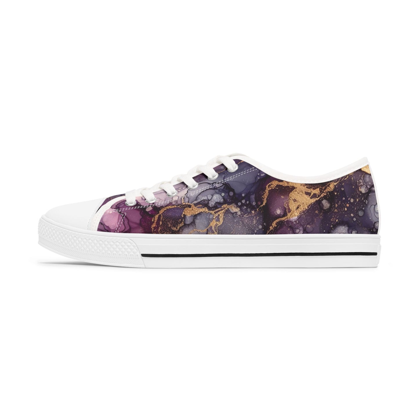 Low Top Sneakers — Purple Marble Galaxy Print