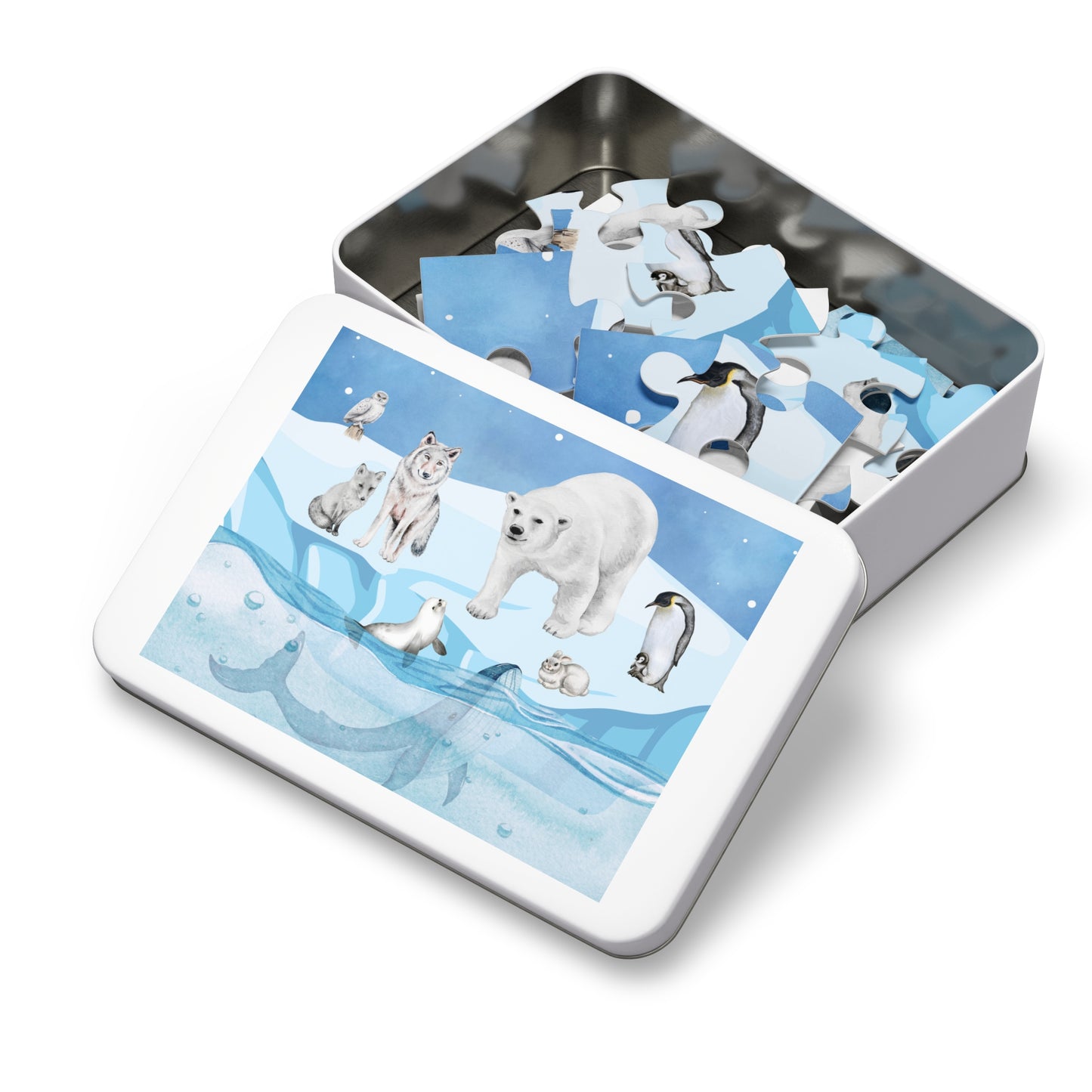 Polar Wildlife Jigsaw Puzzle, Relaxing Family Game, Educational Kids Activity, Nature Lover Gift, Arctic Animals Decor