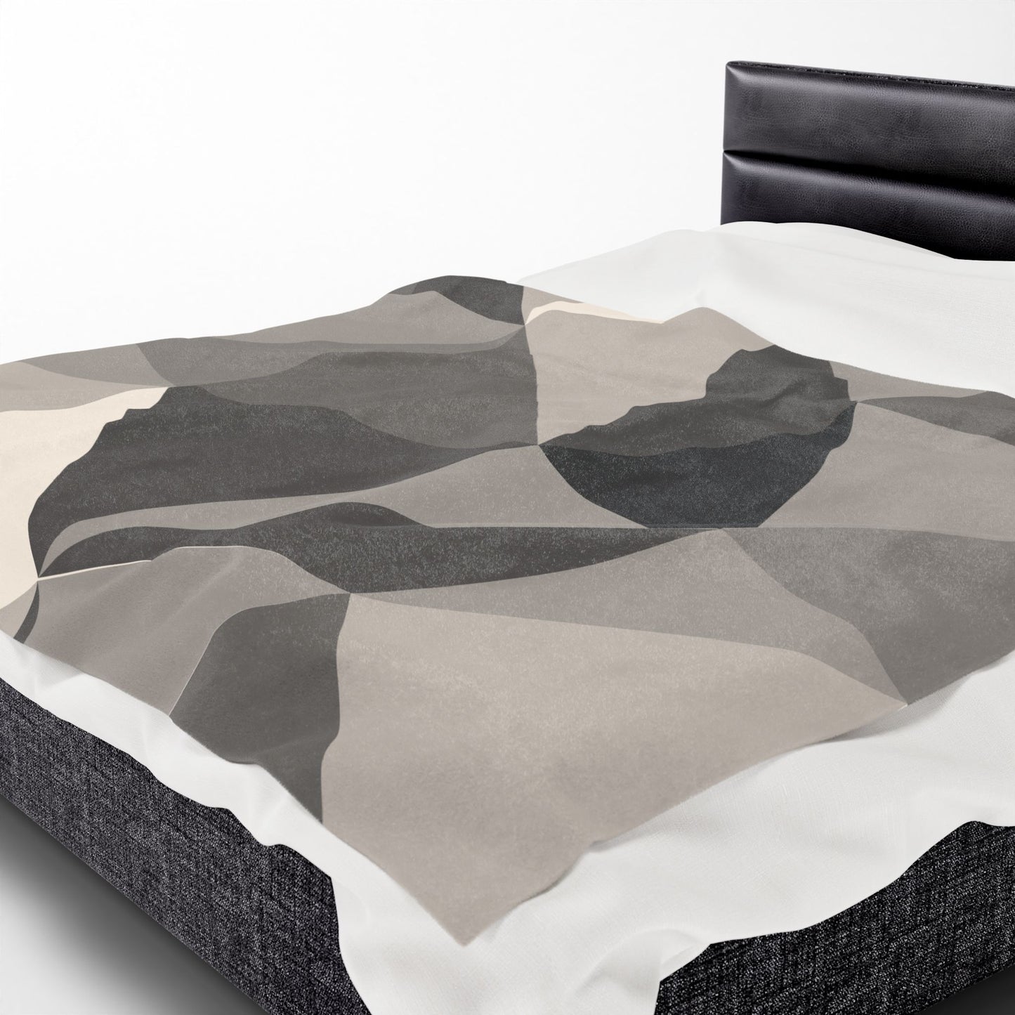 Cozy Geometric Velveteen Plush Blanket | Soft Throw for Home Decor, Gift for Homeowners, Minimalist Design, Perfect for Cozy Nights