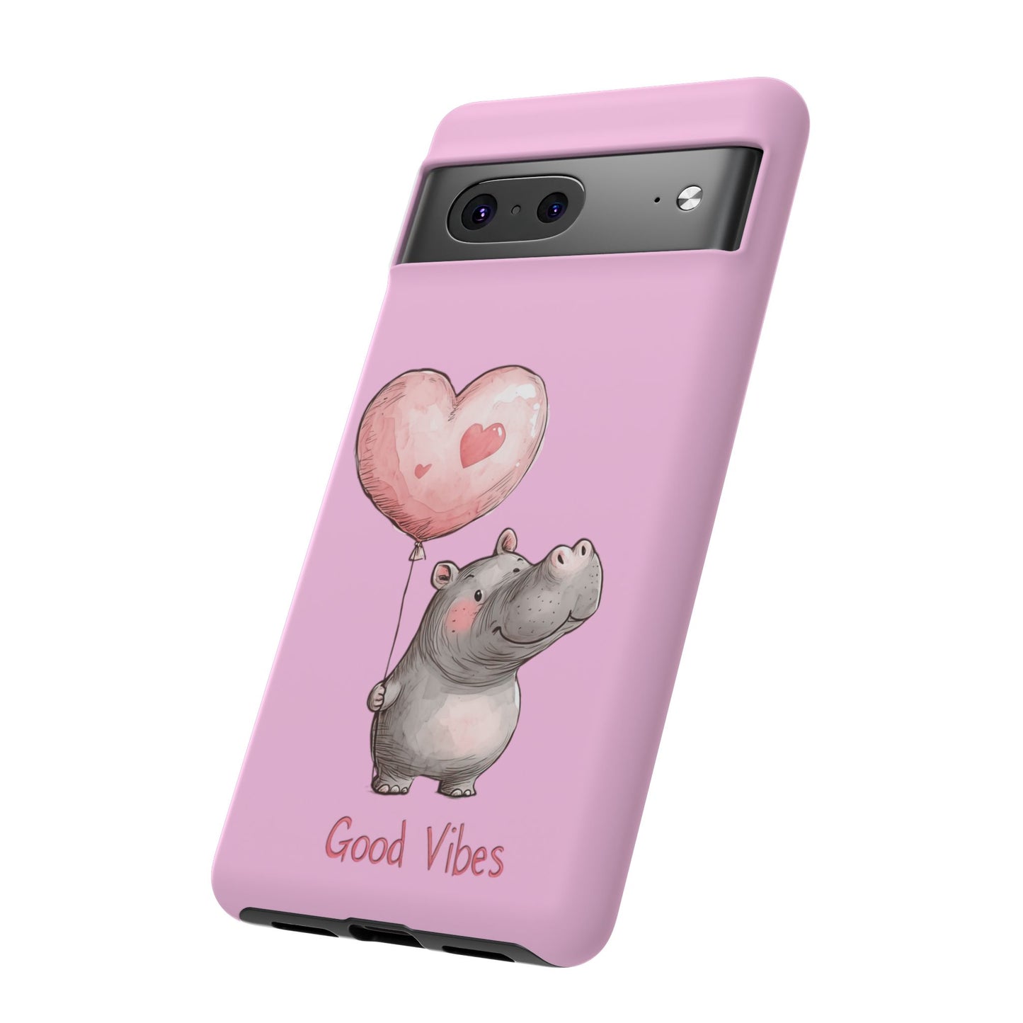 Cute Hippo Phone Case | Good Vibes, Gift for Friends, Cute Phone Accessories, Animal Lover Gift, Happy Phone Cover