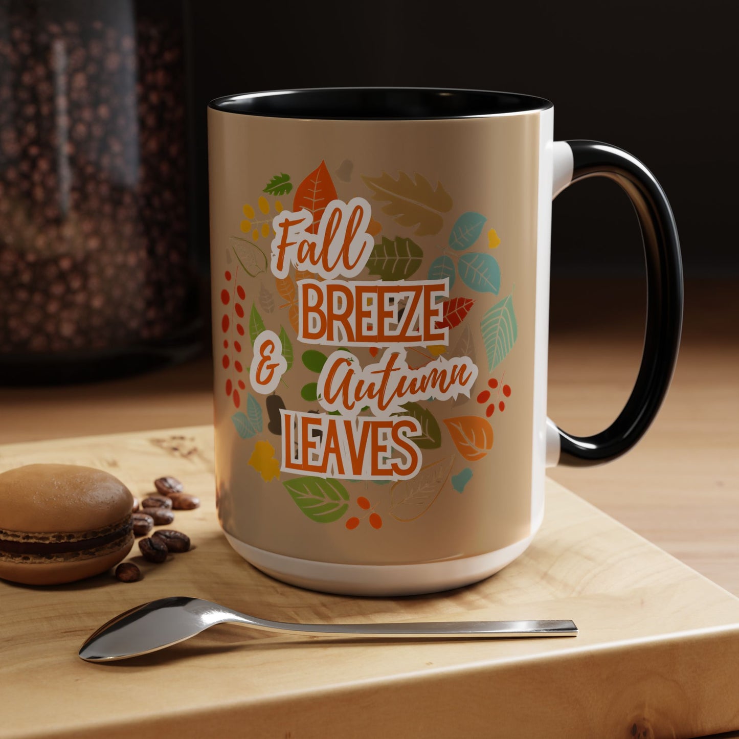 Fall Breeze & Leaves Coffee Mug, Autumn Mug, Seasonal Drinkware, Cozy Kitchen Decor, Perfect Gift for Fall Lovers