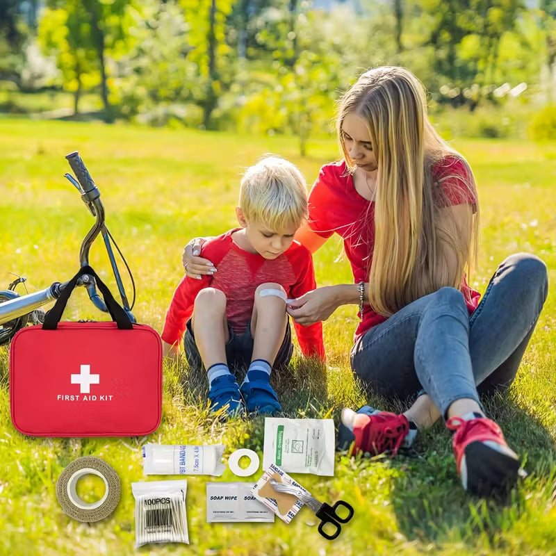 338pcs First Aid Kit, Premium Waterproof Compact Trauma Medical Kits