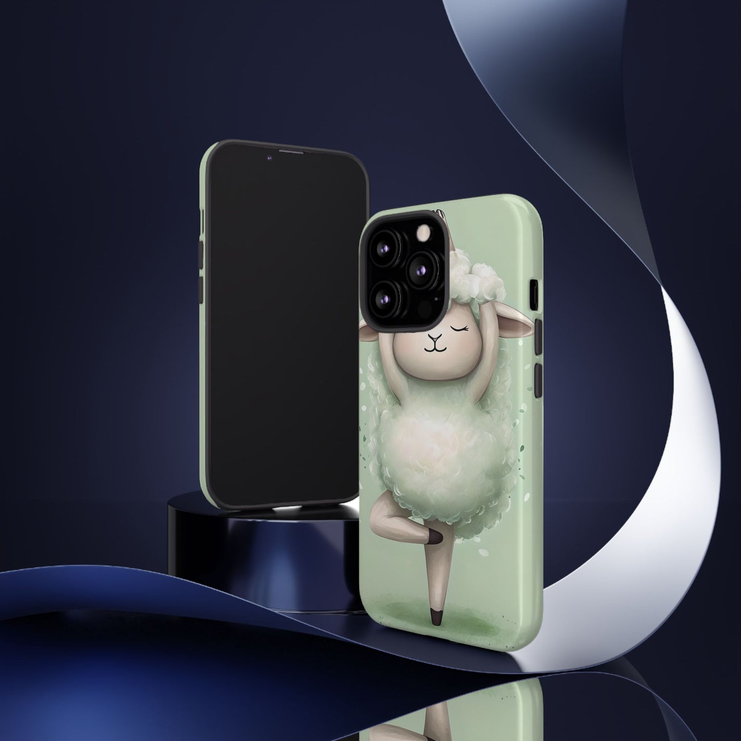 Cute Yoga Sheep Phone Case — Pastel Lamb Ballerina Protective Cover