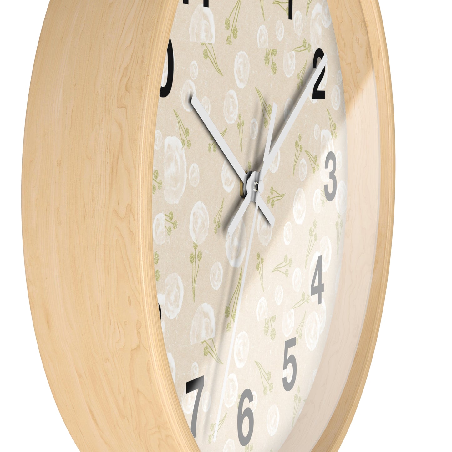 Chic Floral Wall Clock, Home Decor, Modern Design, Gift for Her, Wall Art, Boho Style, Timepiece