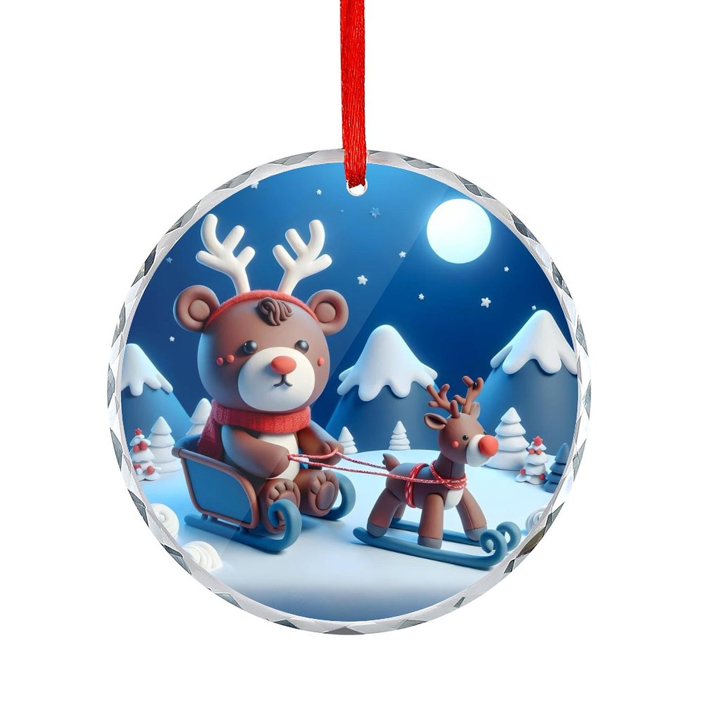 Glass Circular Ornament Pendant