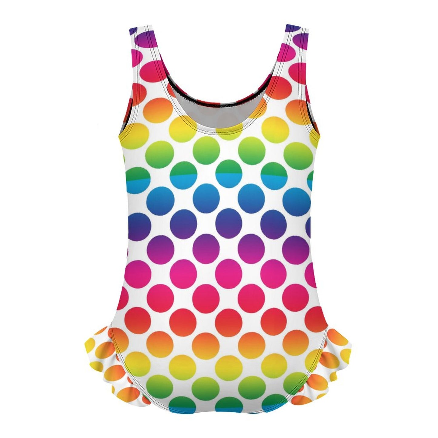 Girls Ruffle Trim One Piece Swimwear