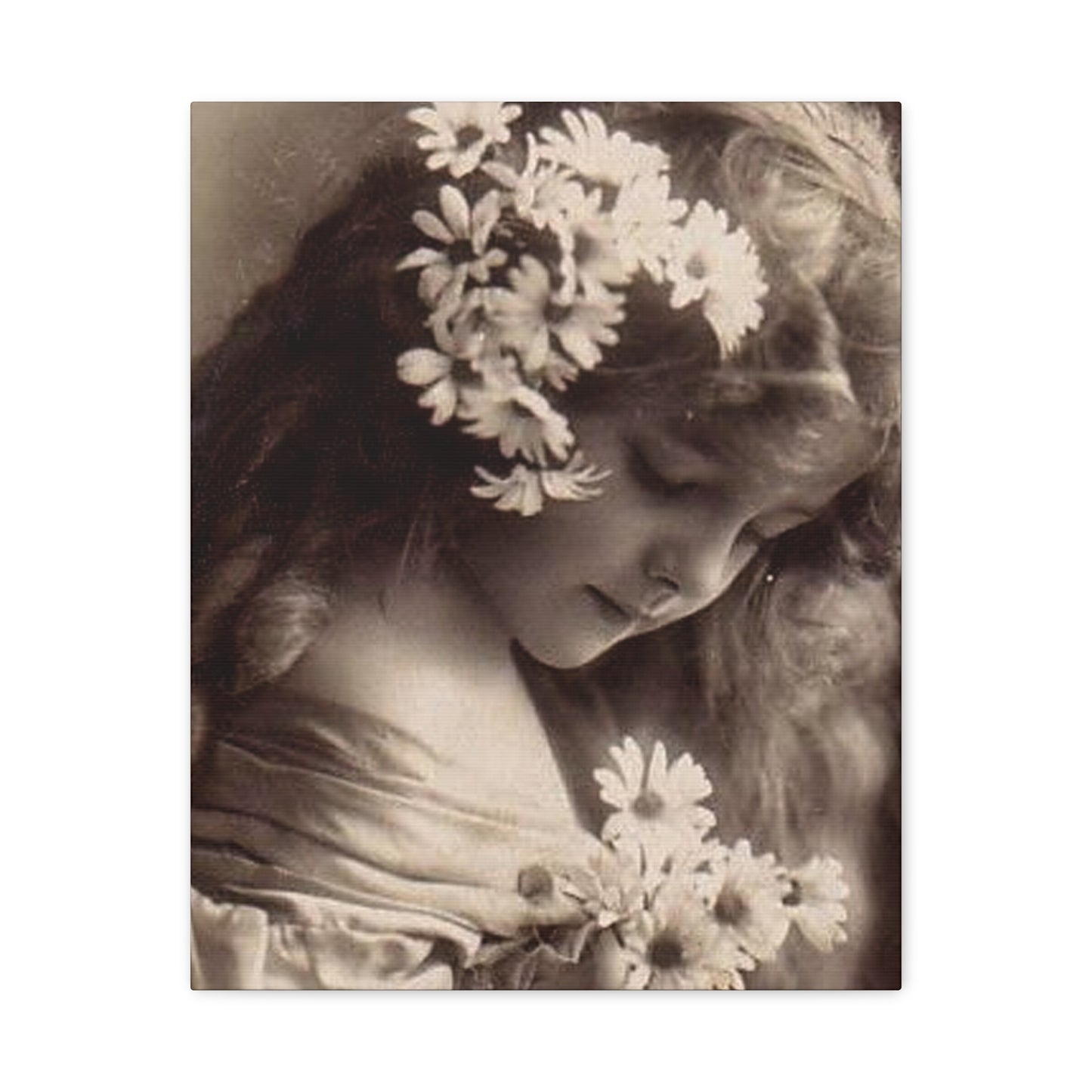 Vintage Floral Portrait Canvas