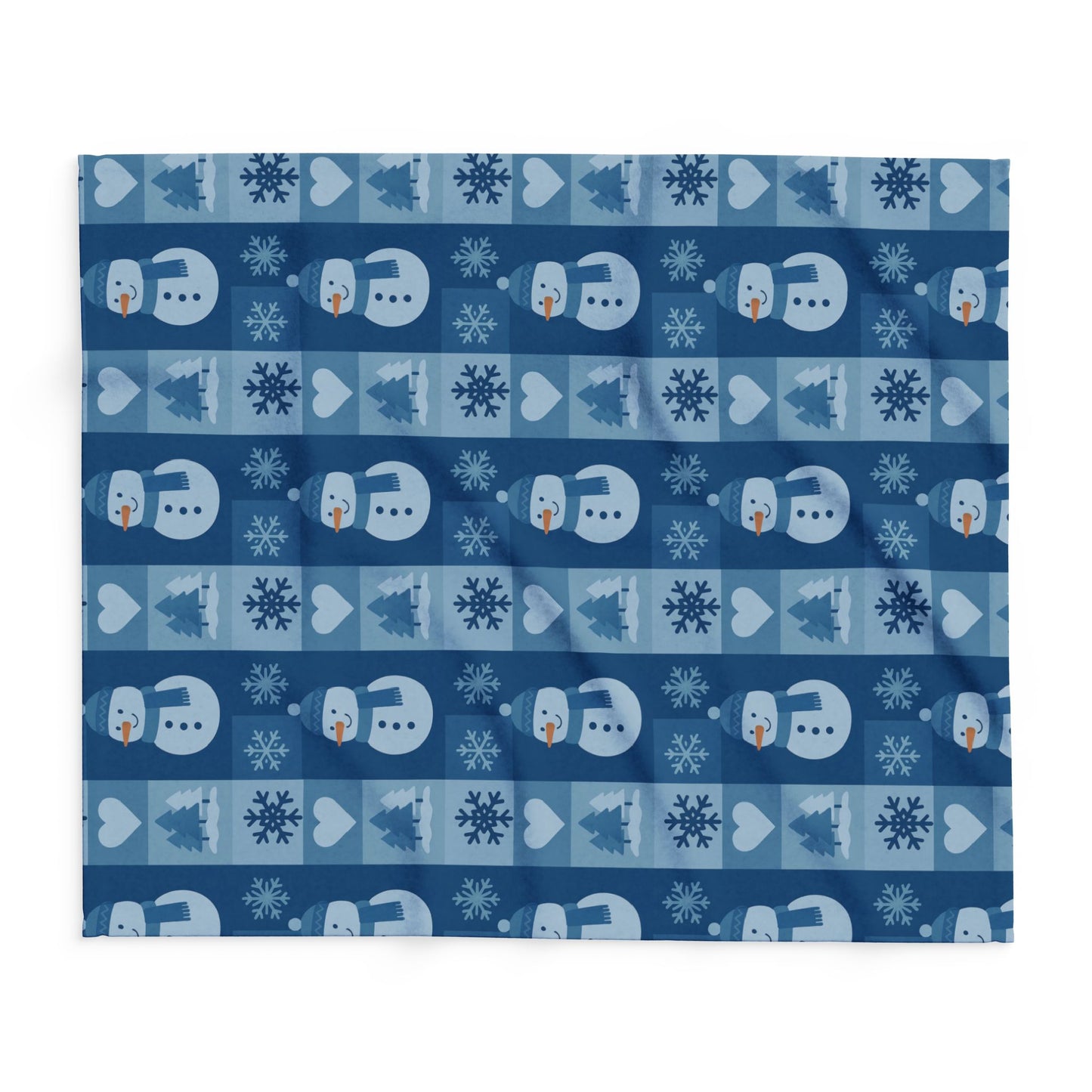 Cozy Snowman Fleece Blanket - Winter Decor, Holiday Gift, Couch Cover, Christmas Throw, Plush Blanket