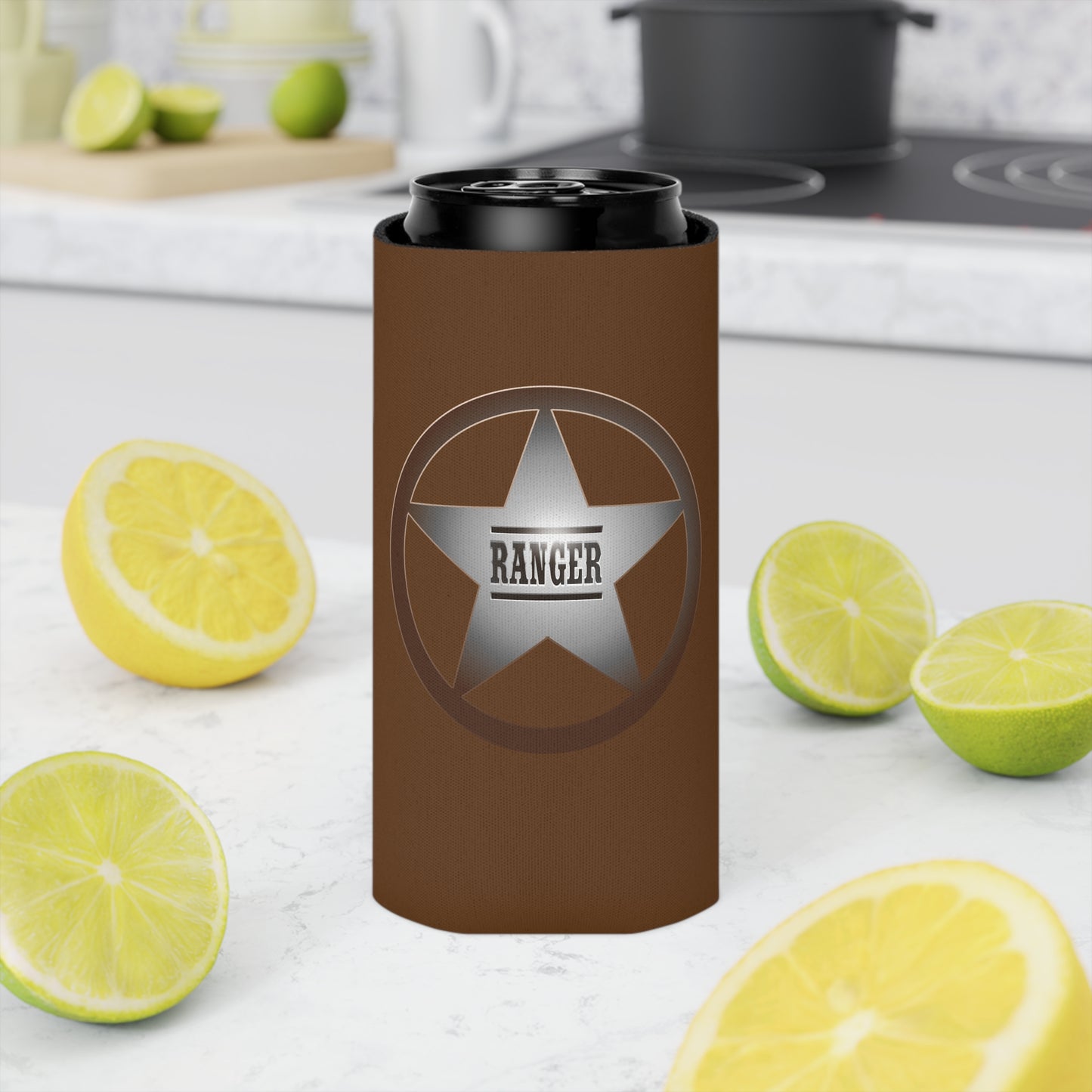 Rustic Ranger Can Cooler – Vintage Style Drink Holder, Perfect for Parties, BBQs, Camping, and Outdoor Adventures
