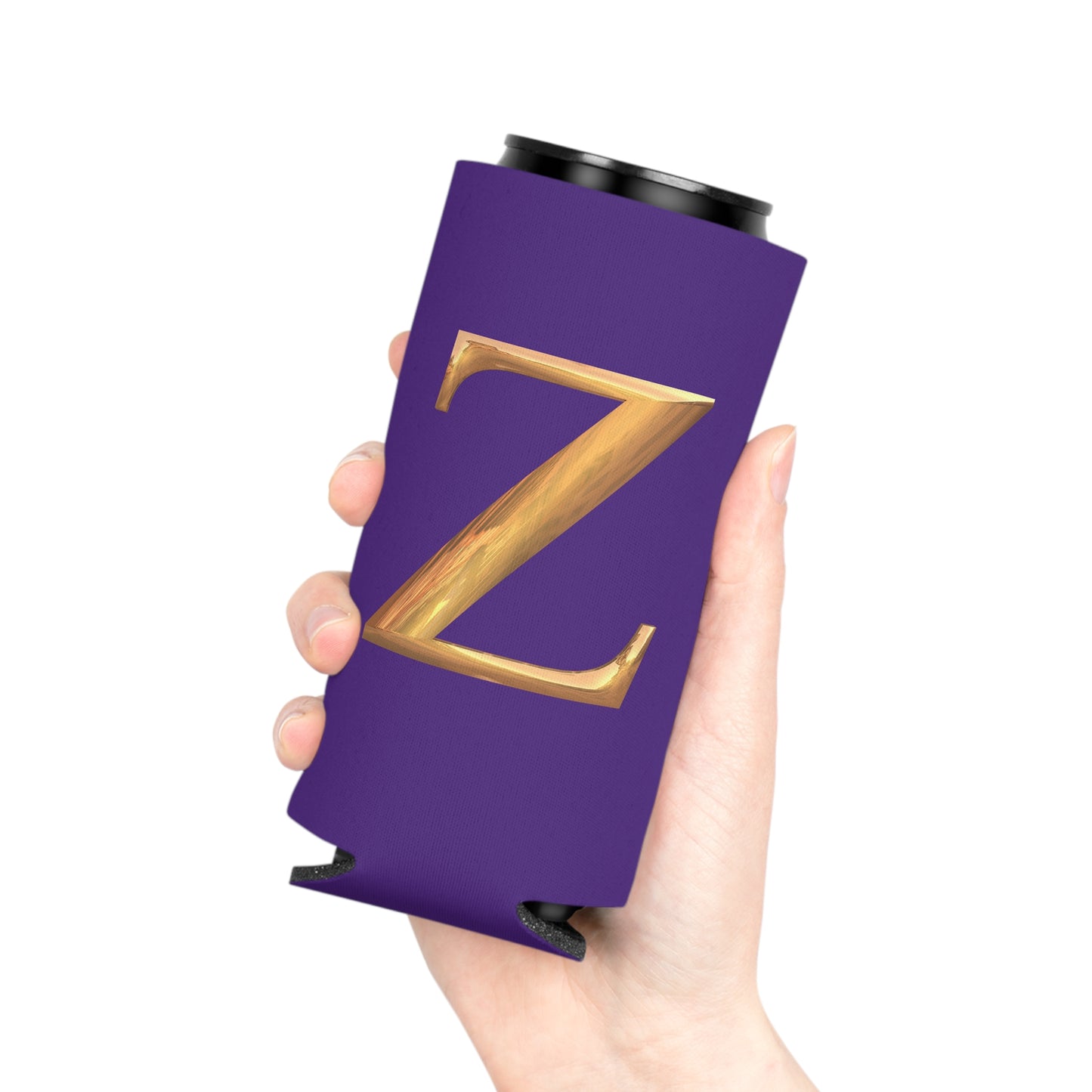 Stylish Monogram Z Can Cooler | Personalized Gift, Party Favor, Tailgate Gear, Outdoor Events, Custom Drink Holder