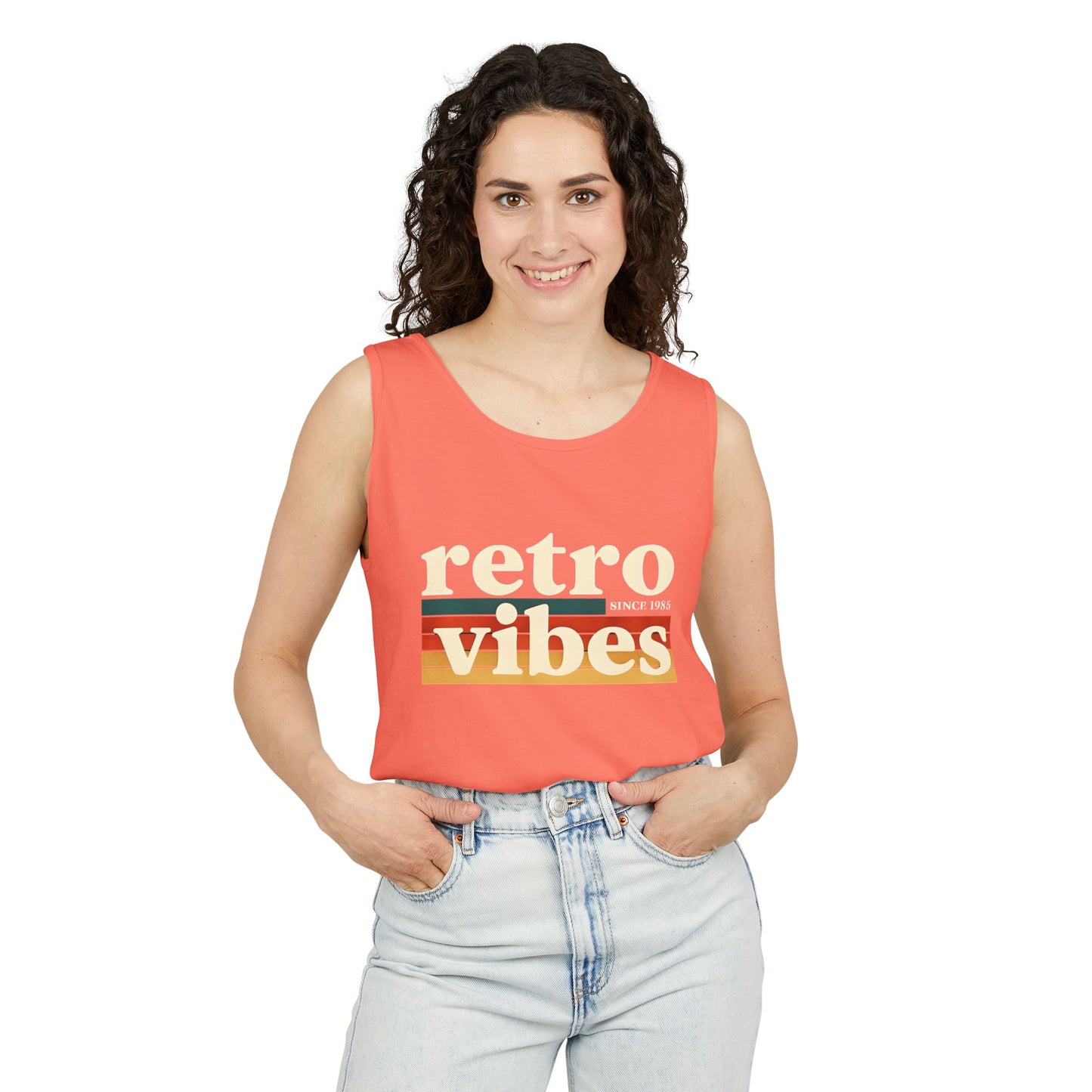 Retro Vibes Tank Top - Unisex Summer Apparel, Casual Wear, Beach Attire, Vintage Style, Gift for Friends