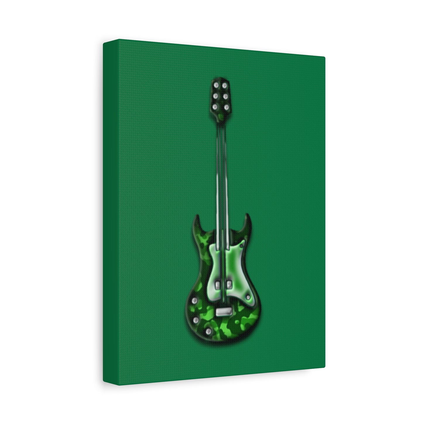 Green Electric Guitar Canvas Art, Music Wall Decor, Rock n Roll Gift, Guitar Lover's Art, Stretched Green Canvas, Home Theater Decor