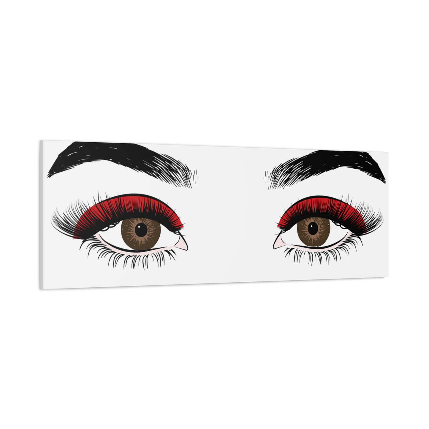 Red Lashes Wall Art Canvas — Glam Eyes Makeup Decor