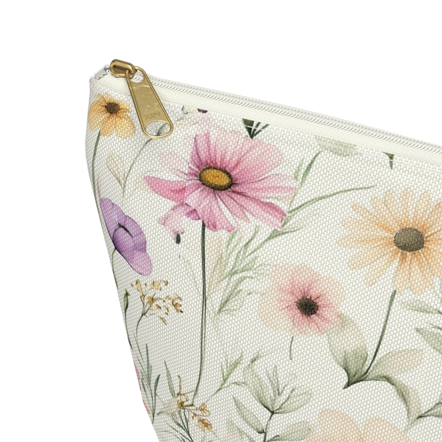Floral Spring Makeup Pouch — Watercolor Wildflower Accessory Bag