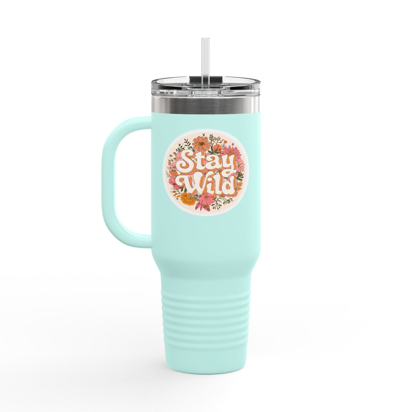 Stay Wild Floral 40oz Insulated Travel Mug