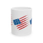 Patriotic Ceramic Mug - 11oz & 15oz - Ideal for July 4th, Memorial Day, Veteran's Day, Gifts for Veterans, Americana Decor
