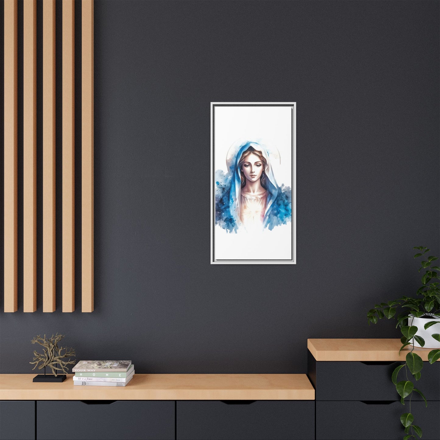 Framed Canvas Art Print, Spiritual Decor, Religious Artwork, Wall Decor, Gift for Faith, Elegant Home Decoration