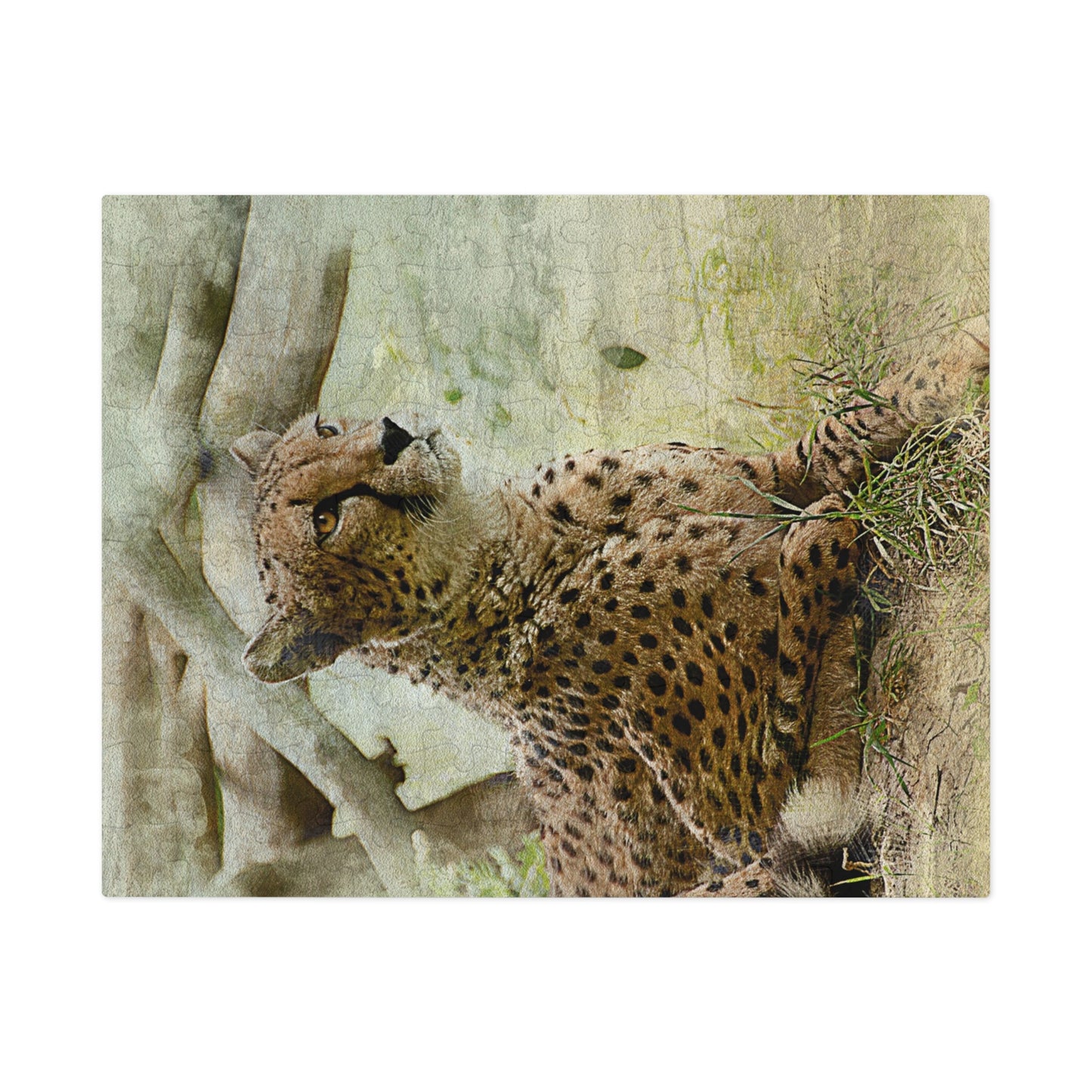 Wildlife Jigsaw Puzzle with Tin, Cheetah Puzzle Game, Family Fun Activity, Perfect Gift for Nature Lovers, Home Decor Puzzle