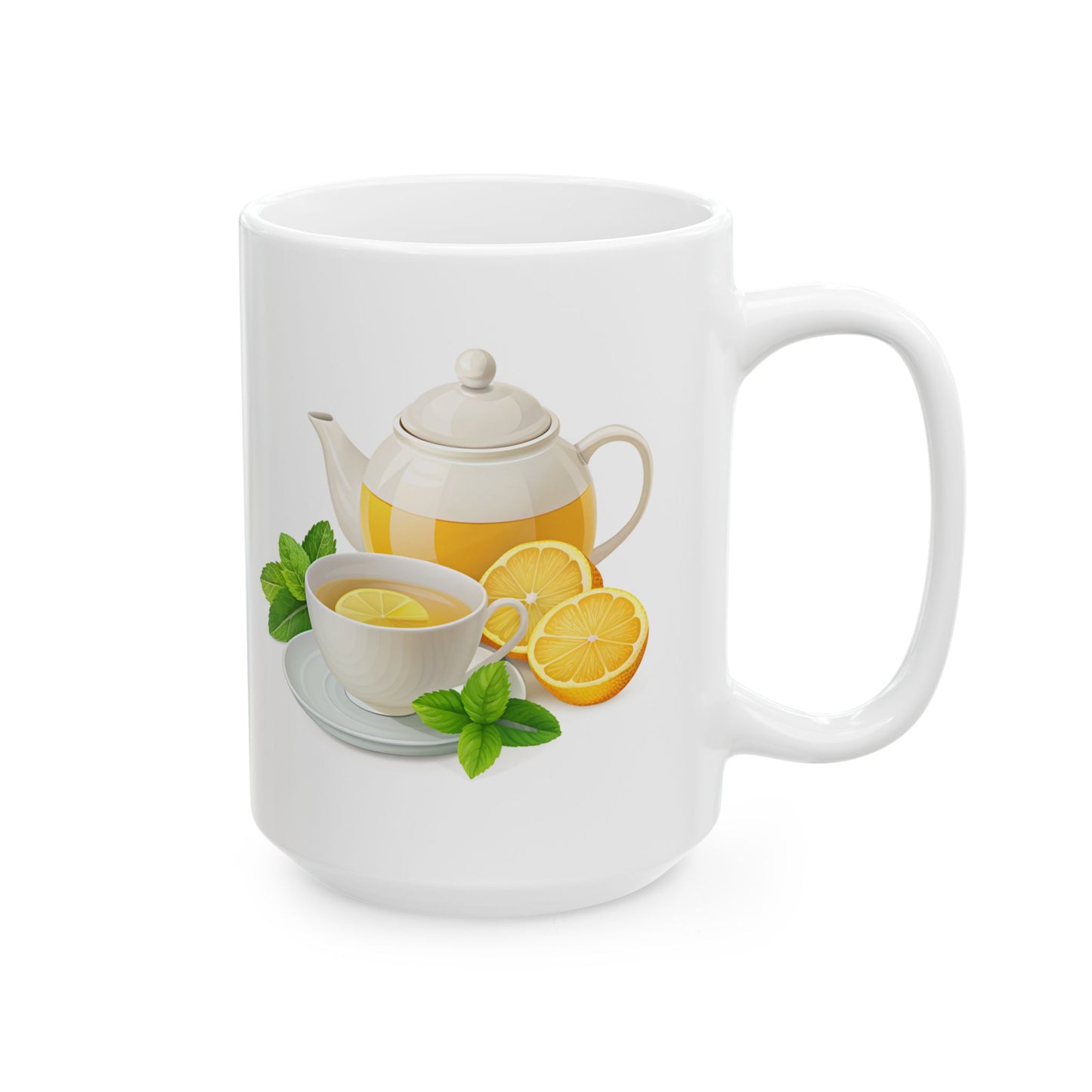 Citrus Delight Ceramic Mug - Refreshing Lemonade Design, Perfect for Tea Lovers, Kitchen Decor, Gift for Friends, Summer Sips
