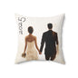 Wedding Couple Square Pillow, Romantic Home Decor, Anniversary Gift, Personalized Pillow, Bridal Shower Decor, Custom Art Pillow