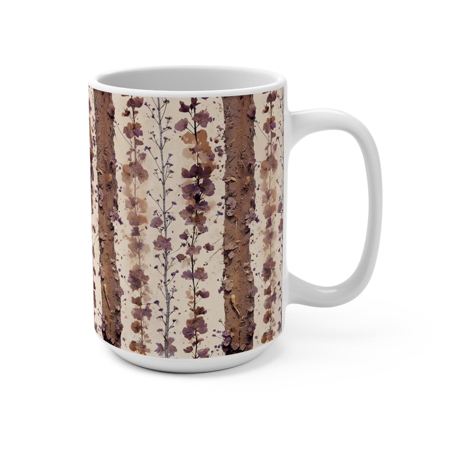 Rustic Floral Mug, Cozy Coffee Cup, Nature-Inspired Kitchenware, Gift for Nature Lovers, Eco-Friendly Drinkware