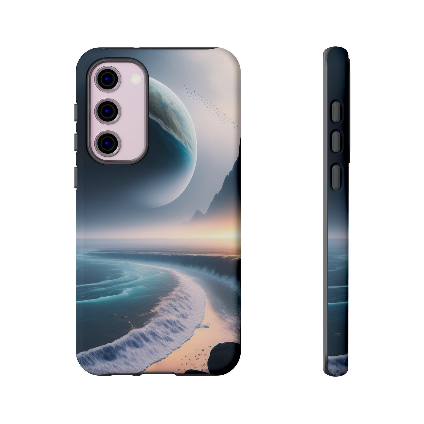 Galaxy Ocean Phone Case — Surreal Planet Beach Tough Case