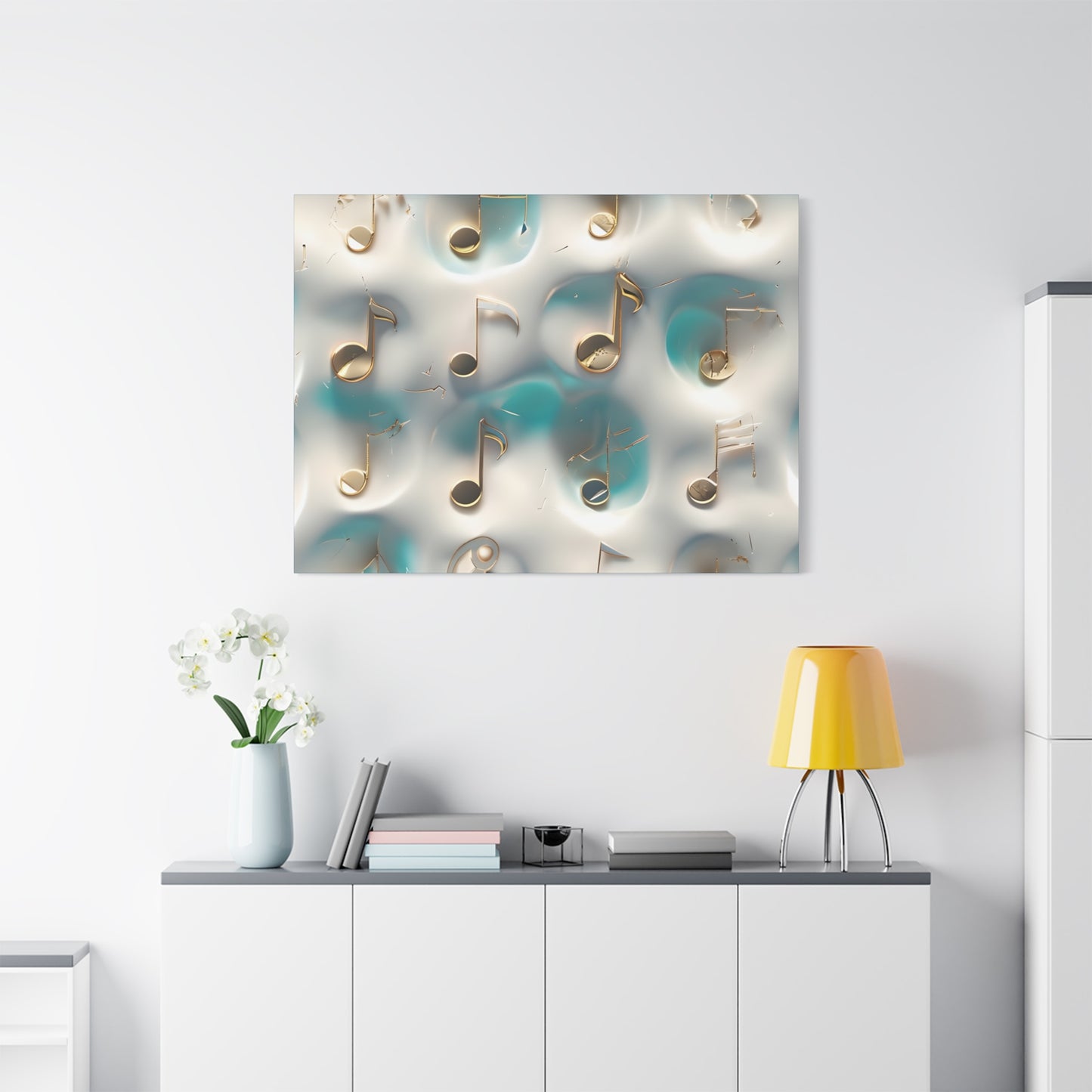 Musical Notes Wall Art Canvas, Elegant Home Decor, Perfect for Musicians, Music Lovers, Gifts for Music Teachers, Unique Art Piece