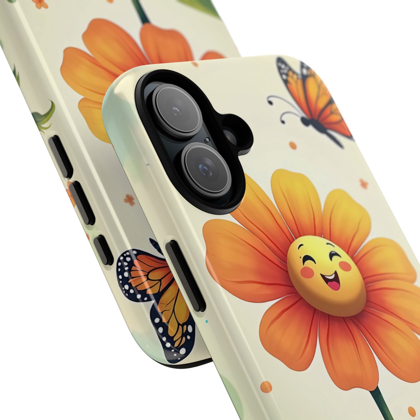 Floral Phone Case with Butterfly Design, Cute Flower Phone Cover for Nature Lovers, Eco-Friendly Gift, Spring Vibes, Birthday Present