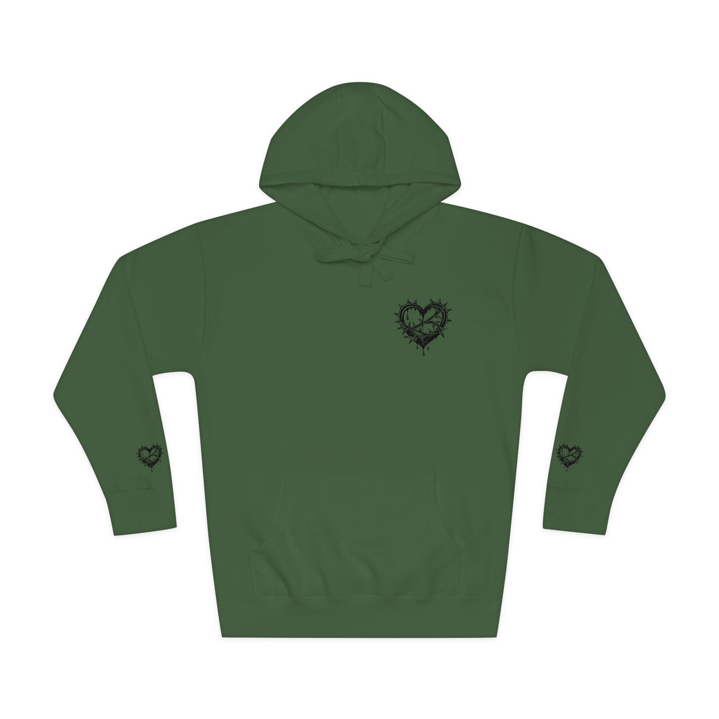 Heartfelt Unisex Fleece Hoodie, Cozy Gift, Casual Wear, Valentine's Day, Romantic Style