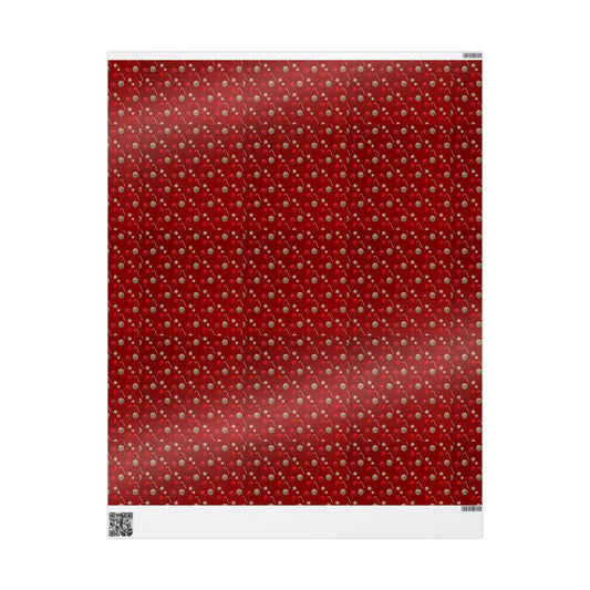 Festive Holiday Wrapping Paper - Christmas Gift Wrap, Red & Gold Design, Eco-Friendly, Birthday & Holiday Decor