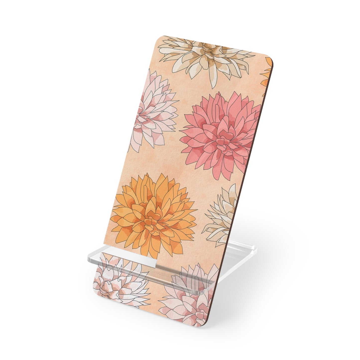Flower Pattern Mobile Display Stand, Phone Holder, Desk Organizer, Floral Gift, Home Office Decor, Cute Tech Accessory