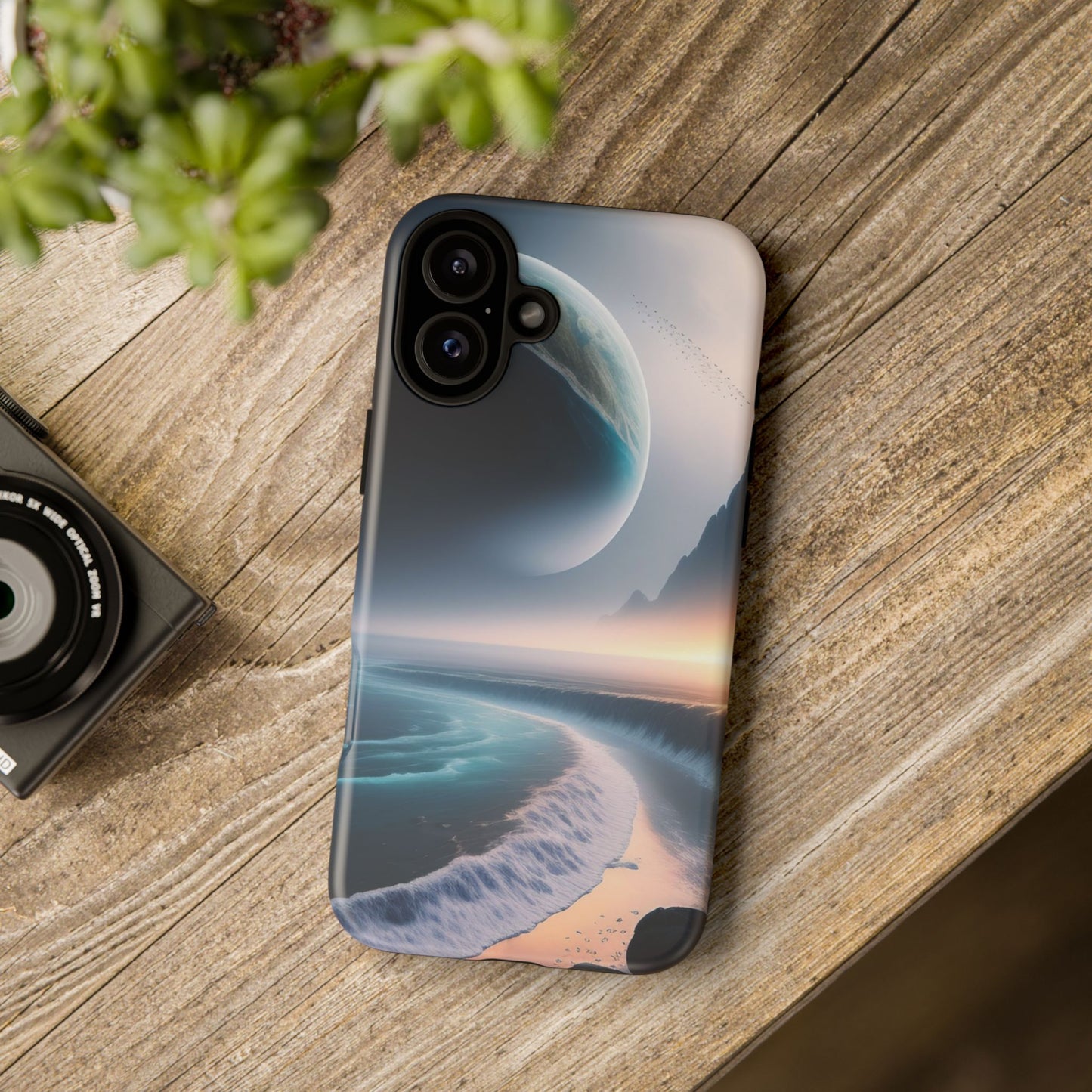 Galaxy Ocean Phone Case — Surreal Planet Beach Tough Case