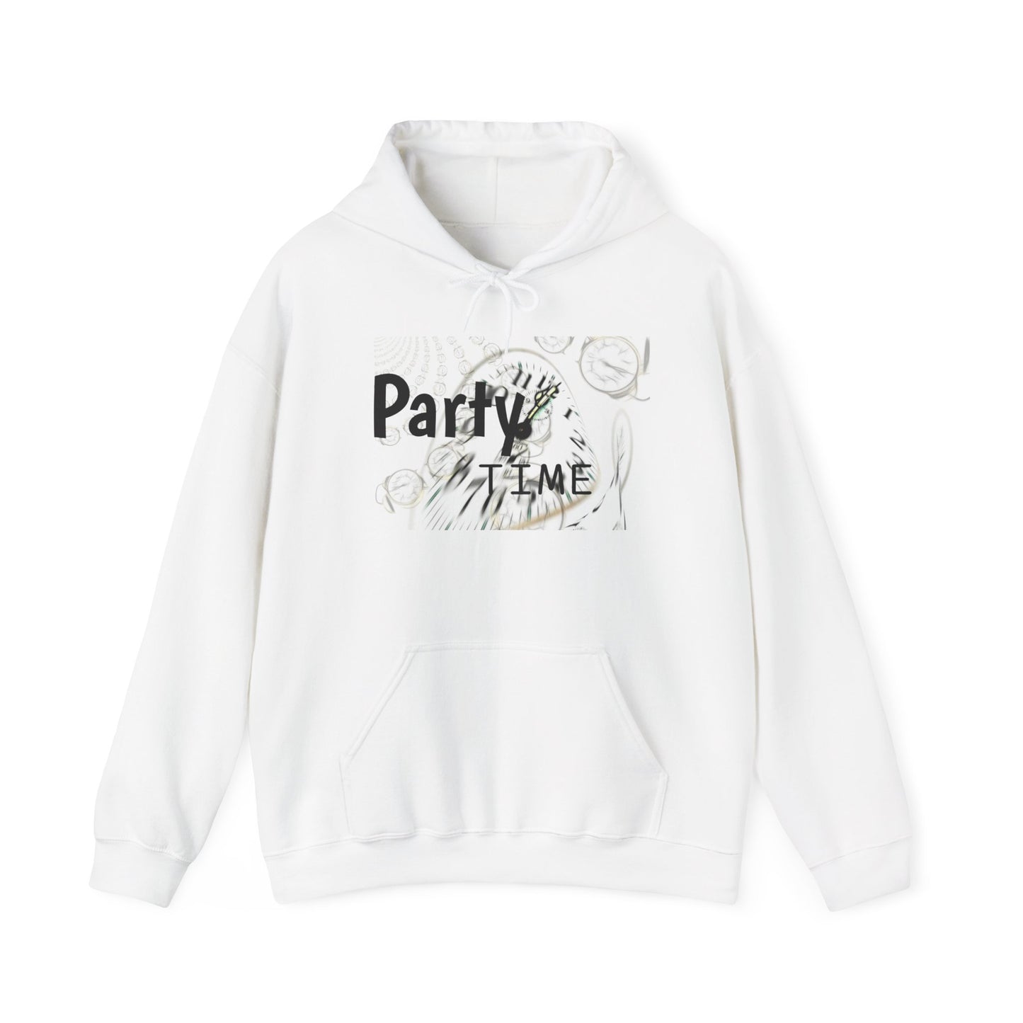 Party Time Unisex Hooded Sweatshirt, Fun Casualwear, Comfortable Gift, Perfect for Celebrations, Party-Outfit Essential