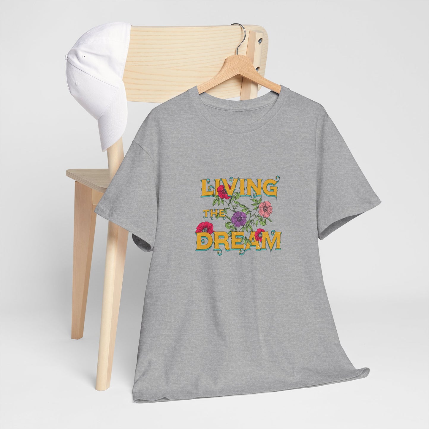 Living the Dream Floral Tee, Unisex Cotton T-Shirt, Inspirational Gift, Casual Everyday Wear, Flower Graphic Shirt, Summer Wardrobe [...]
