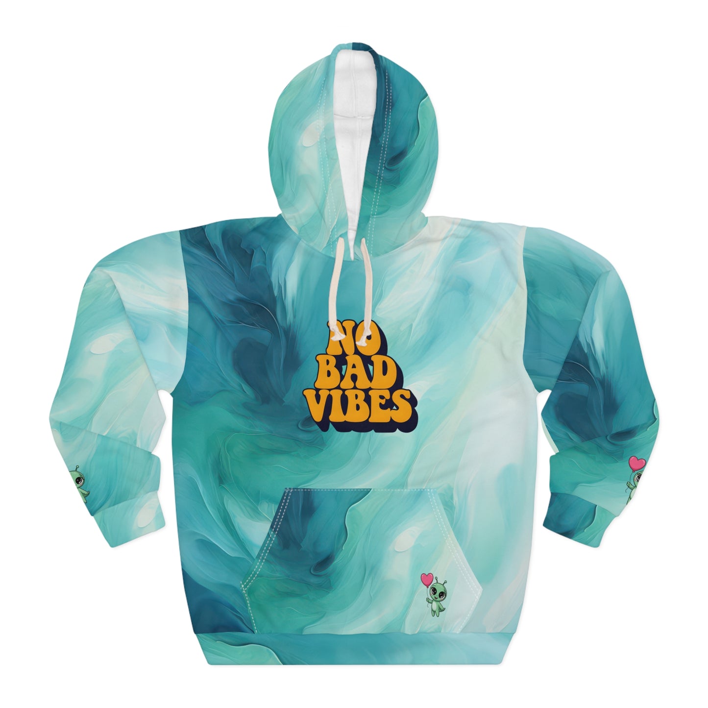 Chill Vibes Unisex Pullover Hoodie, No Bad Vibes Hoodie, Cozy Gift for Him/Her, Trendy Streetwear, Pastel Aesthetic Sweatshirt