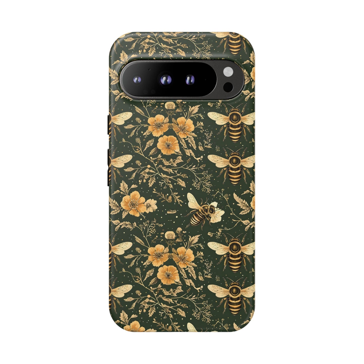 Nature-Inspired Phone Case, Tough Cases for Nature Lovers, Floral Bee Design, Eco-Friendly Gift, Summer Vibes, Trendy Phone Accessory,