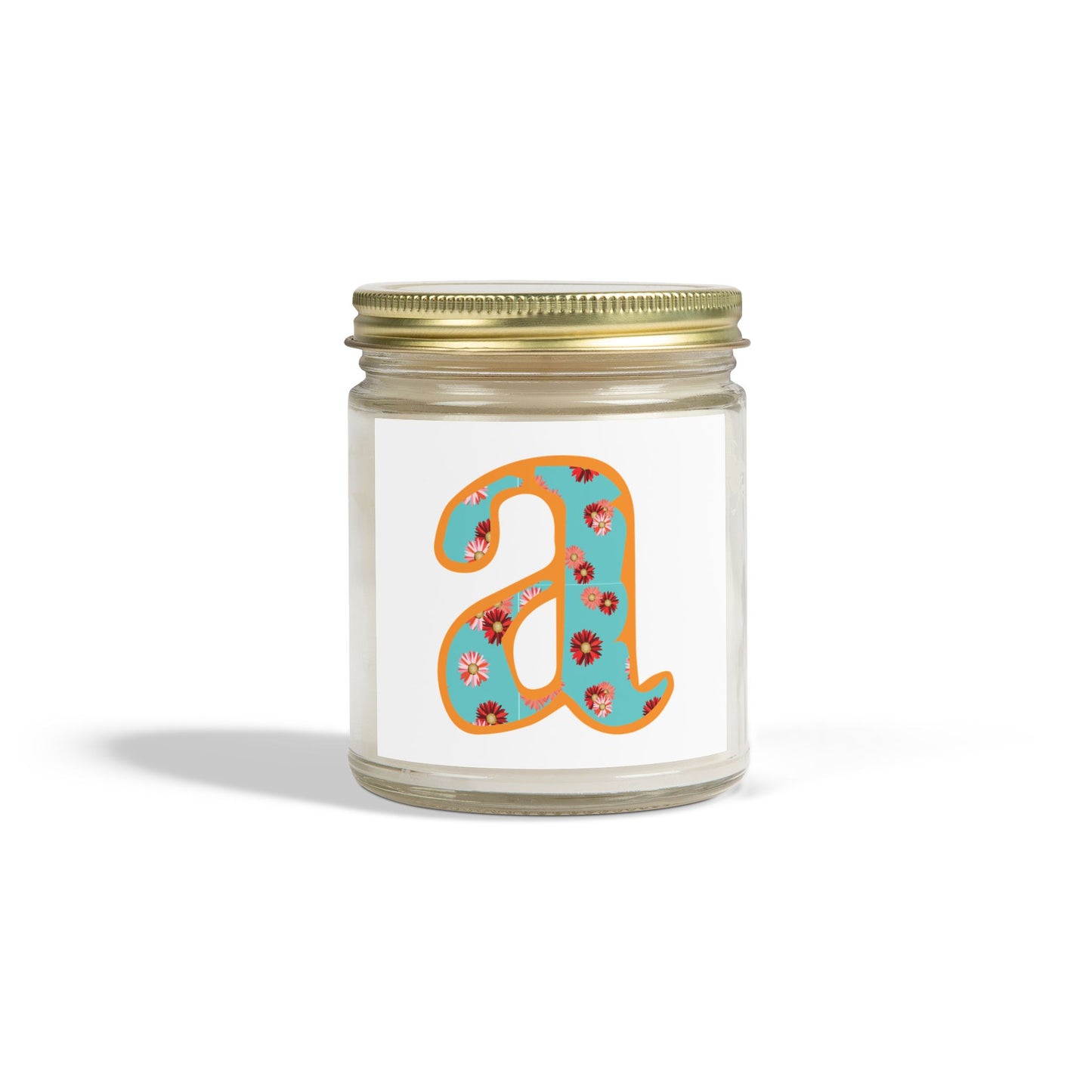 Personalized Floral Scented Candle, Hand-Poured Coconut Apricot Wax, Home Fragrance, Gift for Her, Relaxation, Meditation, Housewarming