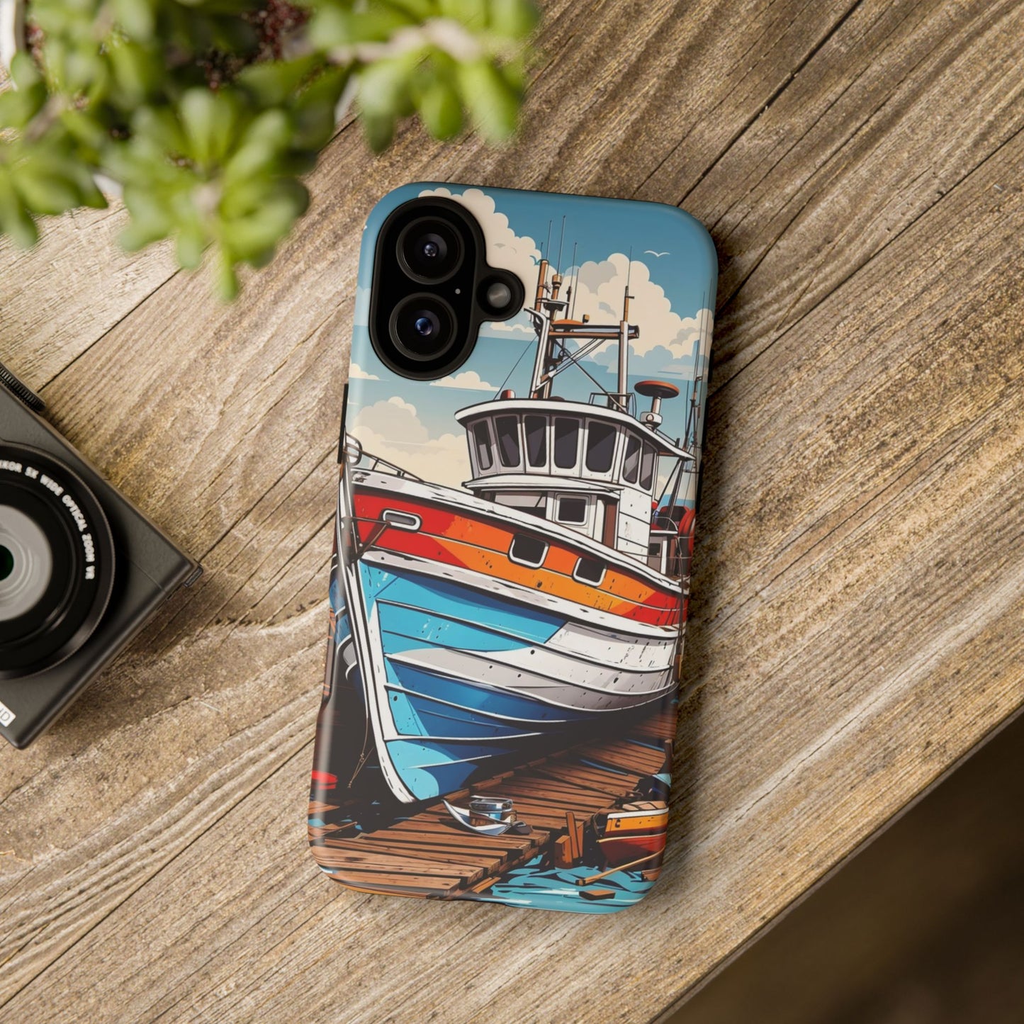 Colorful Fishing Boat Phone Case | Nautical Gift, Marine Design, Coastal Aesthetic, Summer Vibes, Sea Lover's Accessory
