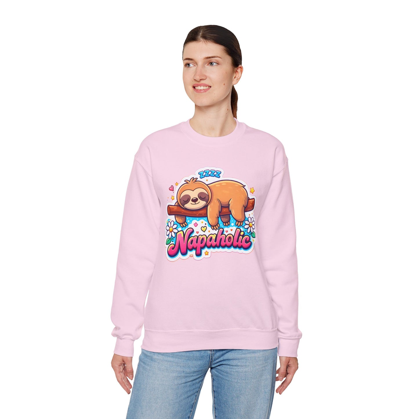 Napaholic Sweatshirt — Cute Sloth Nap Lover Crewneck