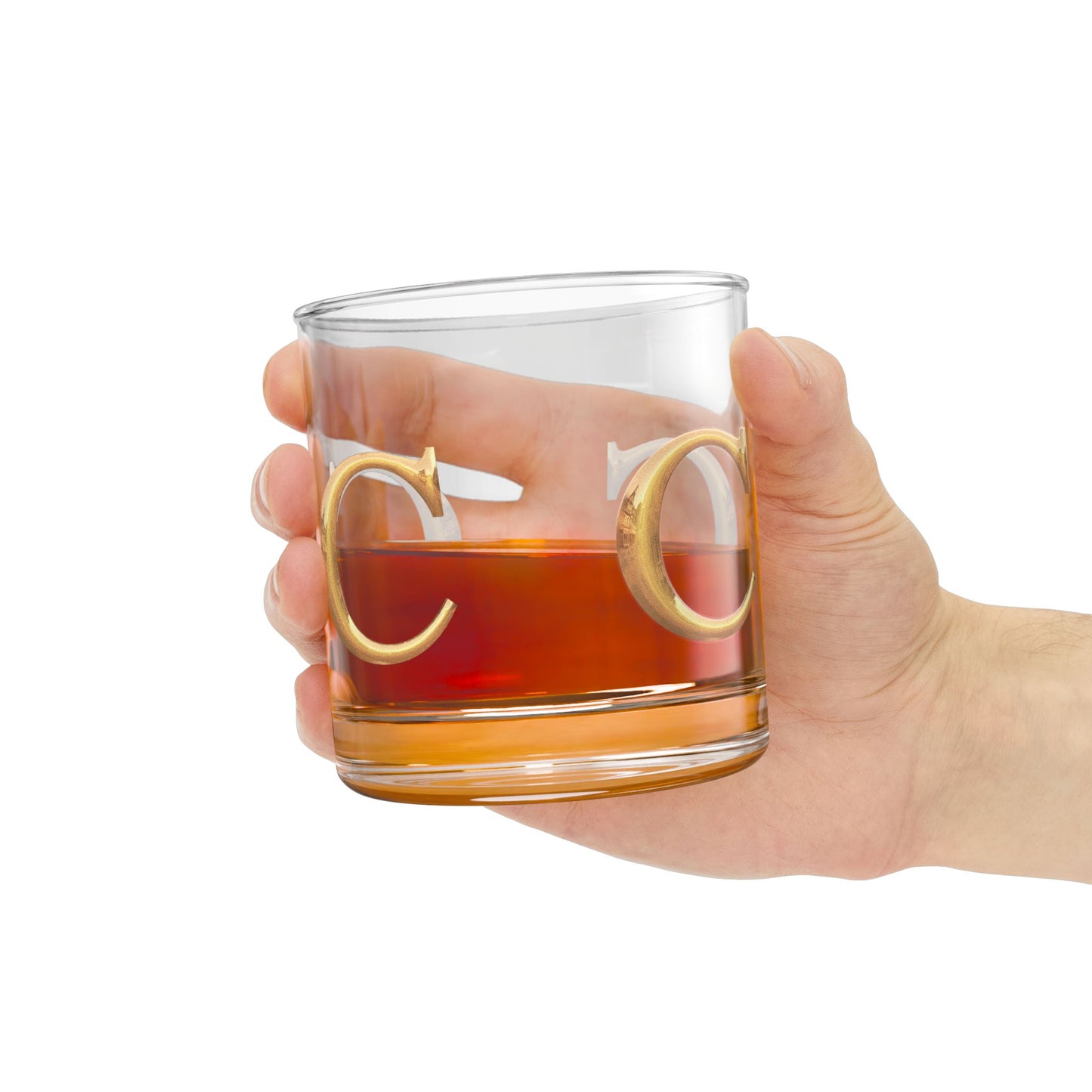 Elegant Monogrammed Rocks Glass | Personalized Whiskey Glass Letter C