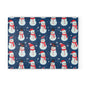 Snowman Pattern Glass Cutting Board — Festive Holiday Kitchen Decor