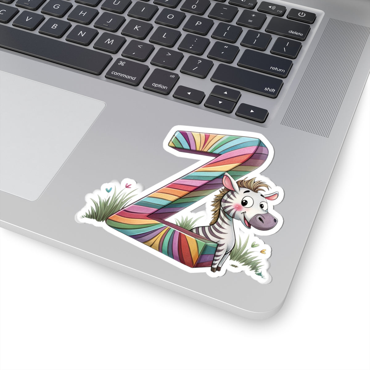Colorful Zebra Letter Z Kiss-Cut Stickers for Kids, Fun Decals, Laptop Stickers, Scrapbooking, Party Favors