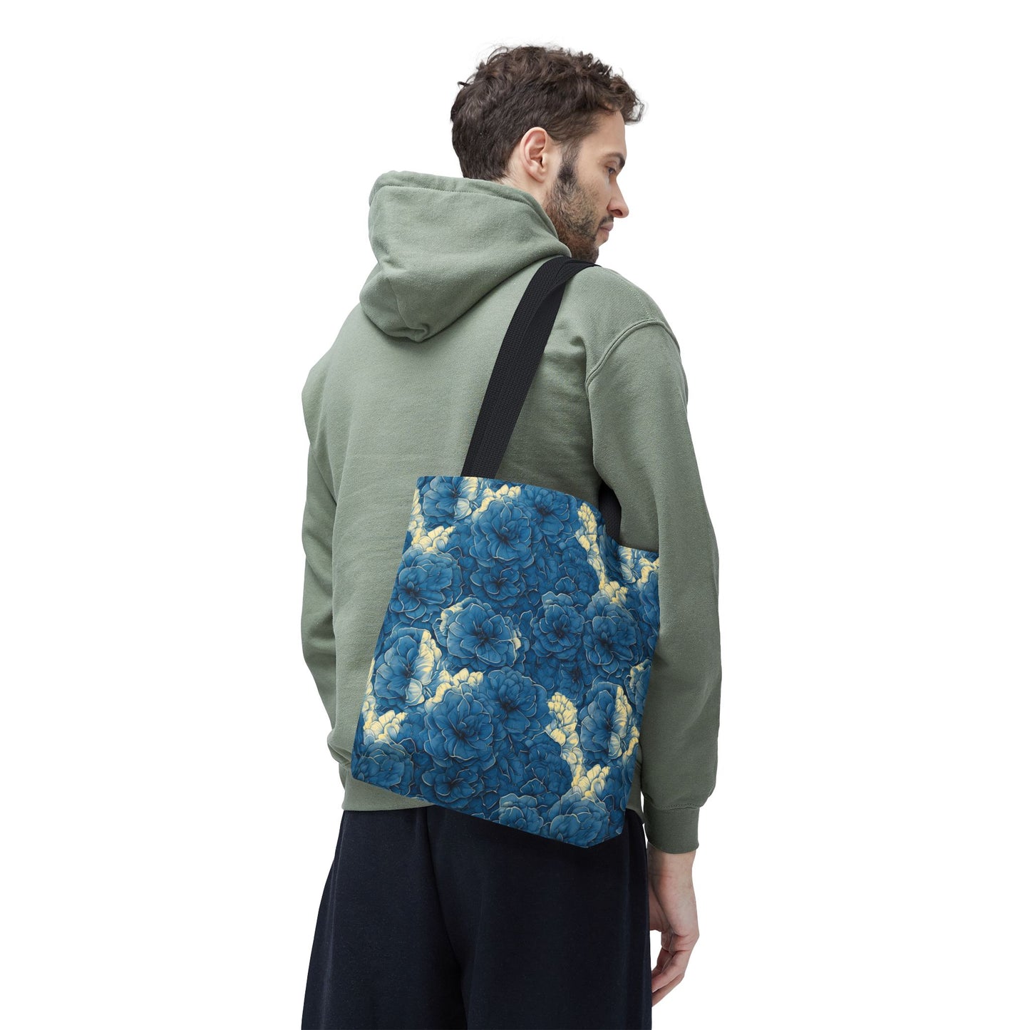 Floral Blue Peony Tote