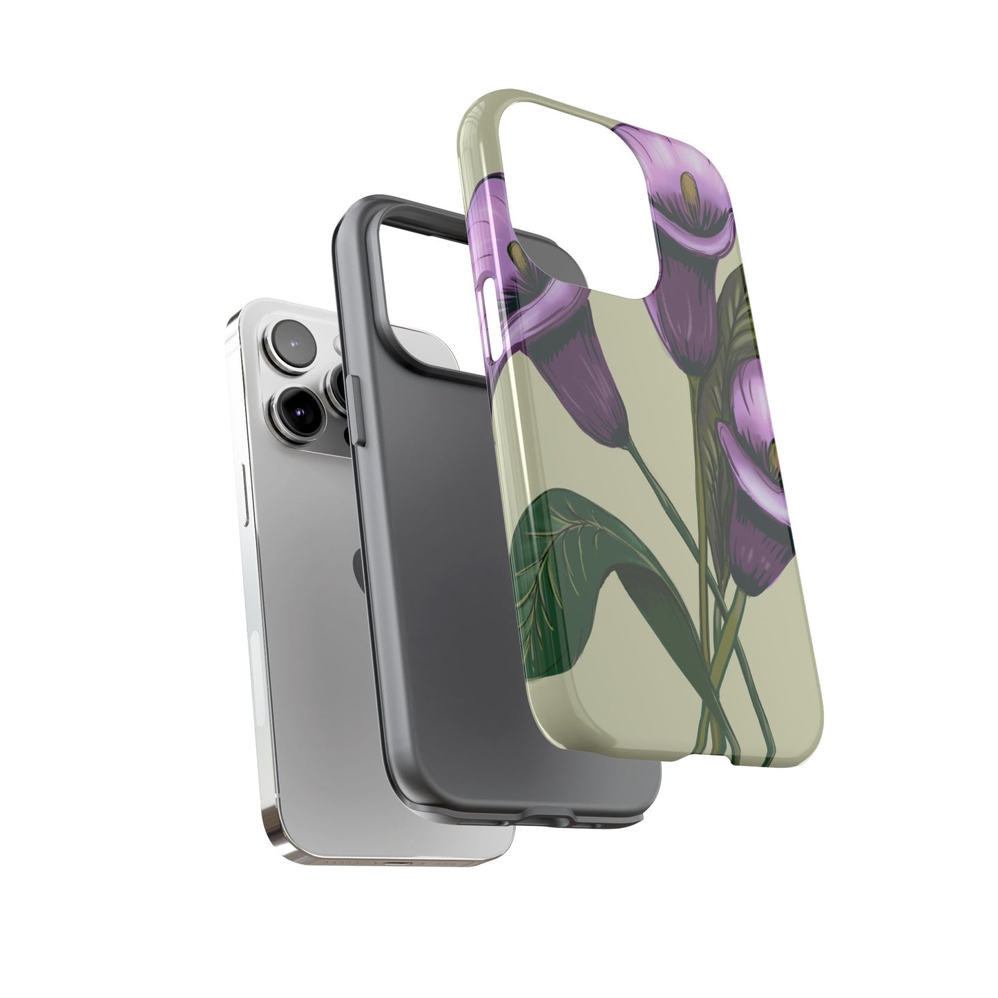 Floral Phone Case - Tough Cases, Purple Flower Design, Cell Phone Accessories, Gift for Her, Nature Lover Essentials